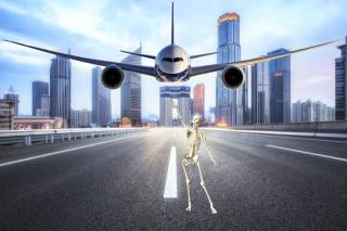 the plane, highway, the city, photomanipulation